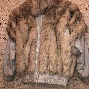 Saga Fur Blue Fox & Leather Jacket/Vest